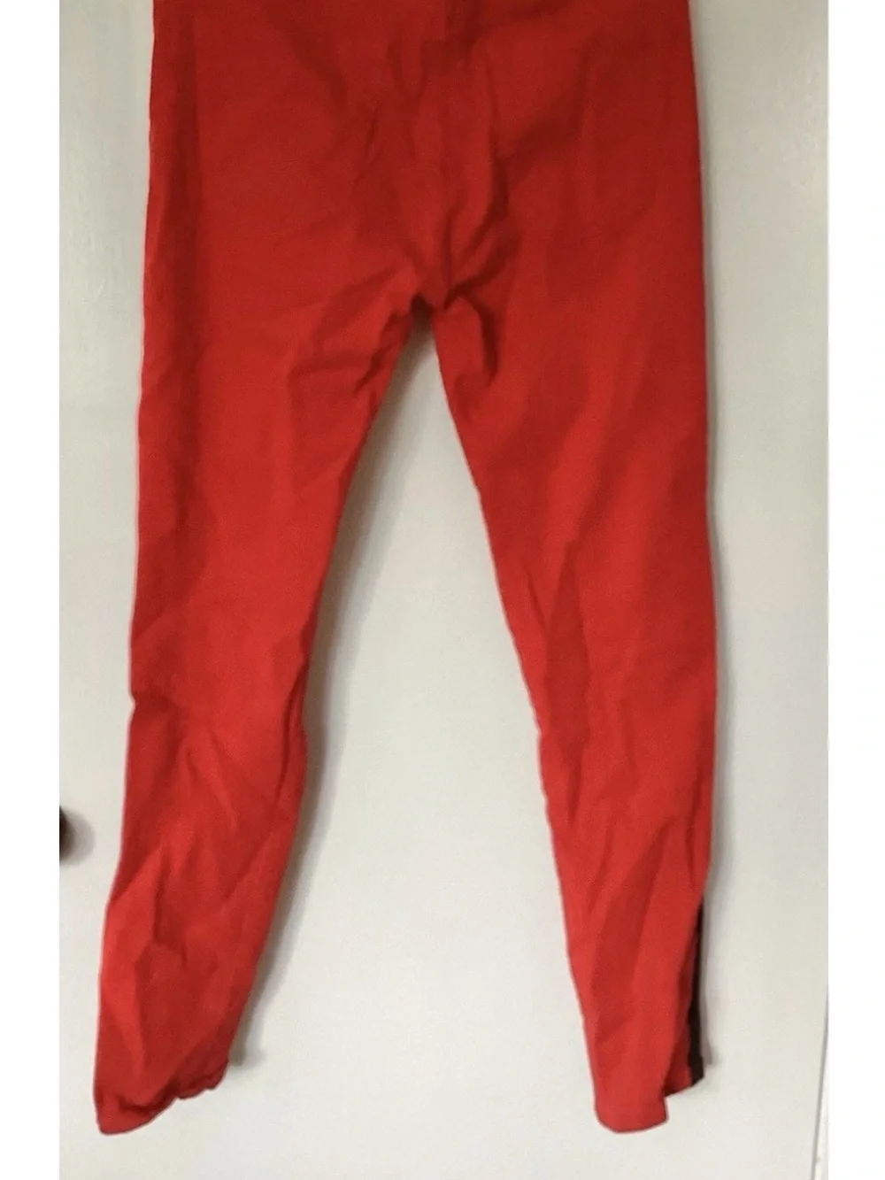 Men's Skinny Red Jeans with Black Side Stripe Zippers